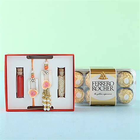 Buy Send Rakhi Ferrero Rocher For Bhaiya Bhabhi Online Fnp