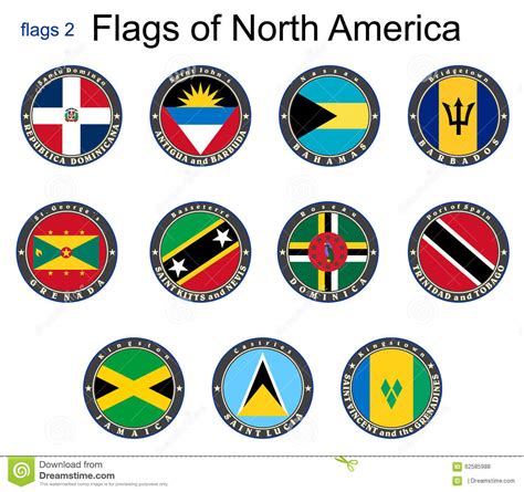 Flags Of North Americaflags 2 Stock Vector Illustration Of Flags