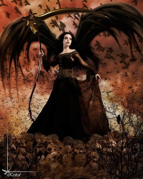 Grim Reaper Fantasy Women Lady Dark Fantasy Art