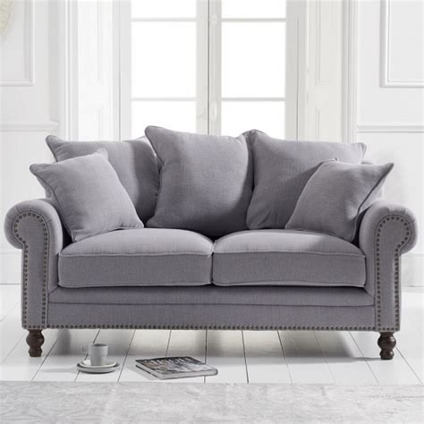 Aissa sofa bed from £1,375. Hoffman Modern 2 Seater Sofa In Grey Linen Fabric ...