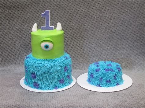 Monsters Incmonsters University Themed Birthday Cake And Smash Cake