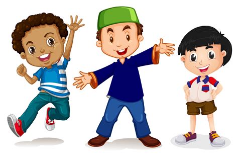 Multicultural Kids On White Background 295691 Vector Art At Vecteezy