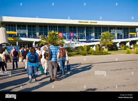 International Arrivals At Kefalonia Airport On The Greek Island Of
