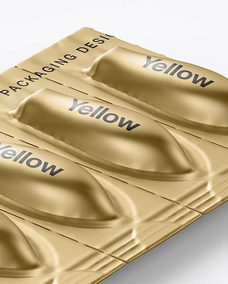 Download Metallic Suppositories Blister Mockup - Half Side View in Packaging Mockups on Yellow Images ...