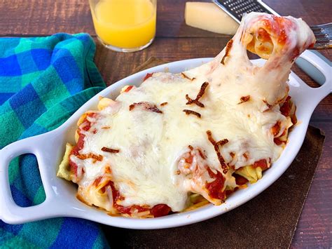 Top with mozzarella and parmesean. Baked Tortellini Casserole