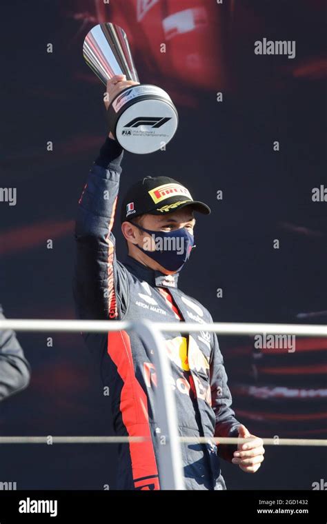Alexander Albon Tha Red Bull Racing Celebrates His Second Position On