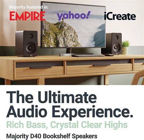 Majority D40 Amplifier Speakers Active Bluetooth Bookshelf Speakers