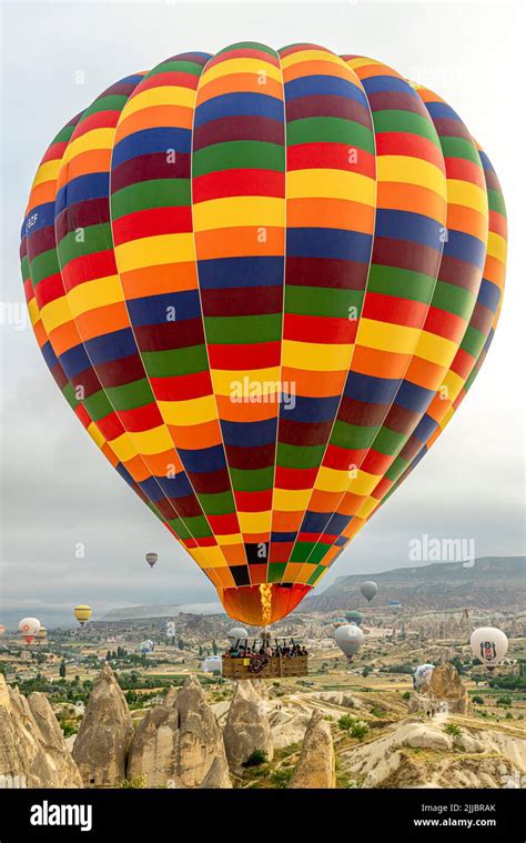 Goremeturkey June 29 2022 Colorful Hot Air Balloon Flies Over The