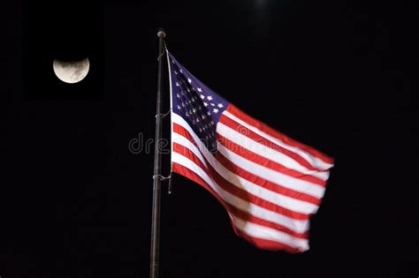 American Flag At Night Lighting