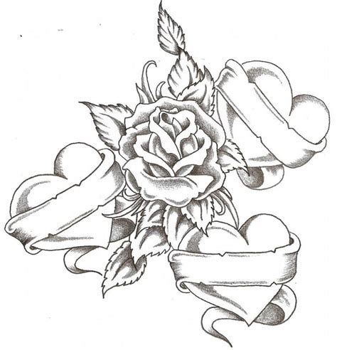 Tattoo Drawings Of Hearts And Roses