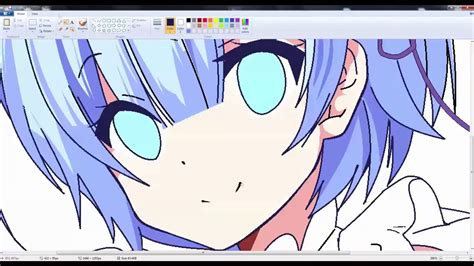 Speedpaint Draw Anime Girl On Ms Paint Rem Youtube