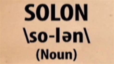 Solon Word For The Day Youtube