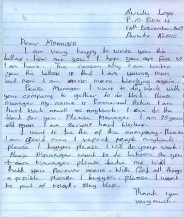 Applcation for employment letter head. iNaija: LETTER OF THE DAY: Application for Employment