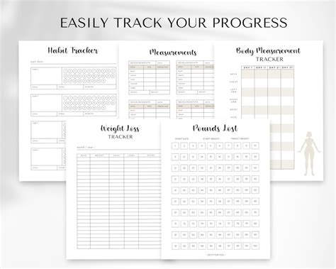 Fitness Planner Printable Weight Loss Tracker Workout Planner