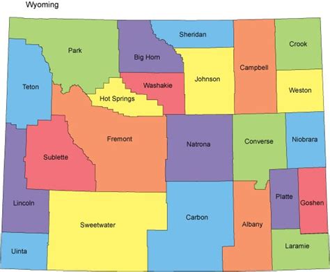 Wyoming Powerpoint Map Counties