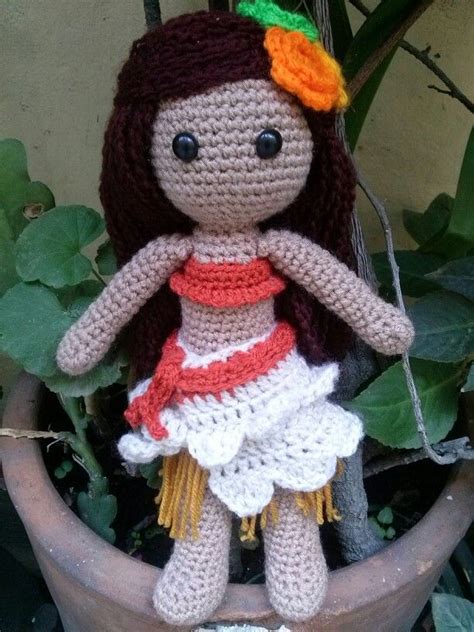 Moana Amigurumi Doll Crochet Disney Fazer Croche Padrão De Boneca De Crochê