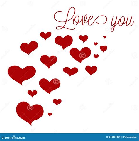 Red Vector Hearts..I Love You Symbol. Stock Vector - Illustration of