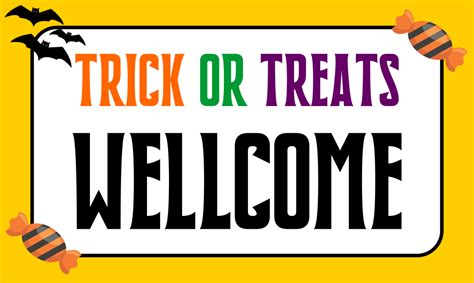 15 Best Welcome Trick Or Treat Sign Halloween Printable Pdf For Free At