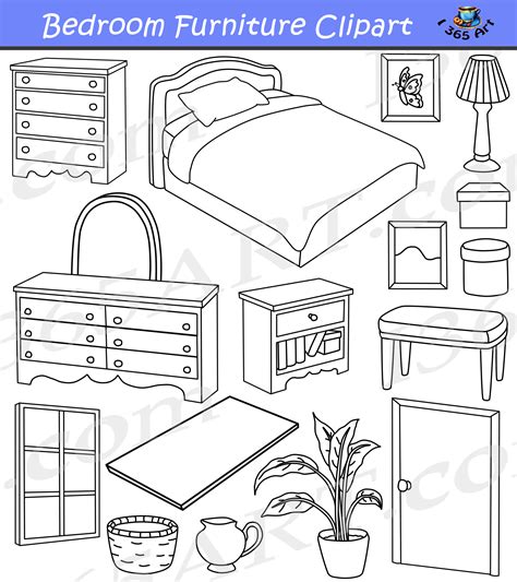 Bedroom Clipart Home Furniture Graphics Commercial Clipart 4 School