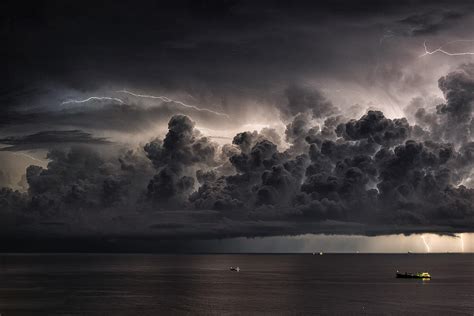 Storm Over The Mediterranean Sea By Roberto Zanleone
