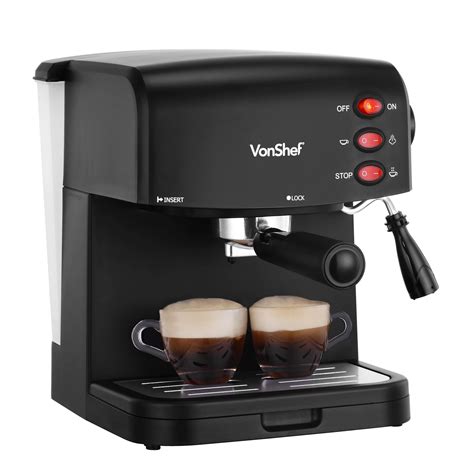 Vonshef 15 Bar Espresso Machine Cappuccino Latte Coffee Maker 850w