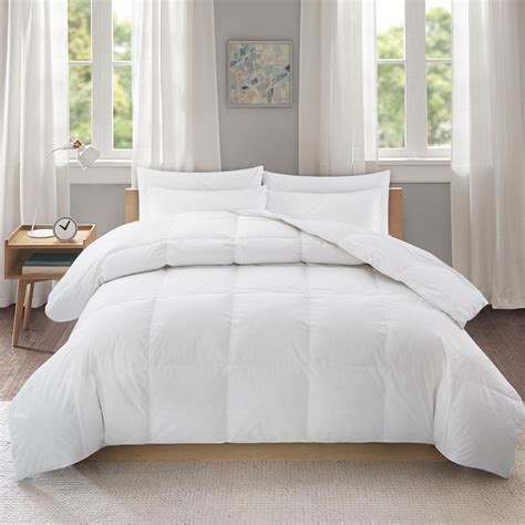 Puredown Lightweight White Goose Down And Ultrafeather Comforter With