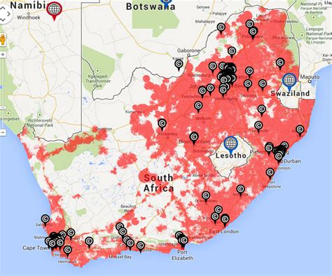 The map below will check your area for telkom , openserve , vumatel , lte/wifi , frogfoot and sadv fibre coverage. This is what South Africa's Internet actually looks like