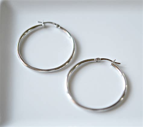 Large Sterling Silver Hoop Earrings Etsy