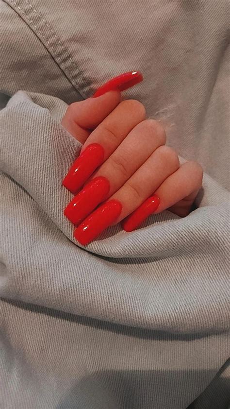 Long Red Nails Pink Tip Nails Red Manicure Fancy Nails Glitter Nails Manicures Solid Color