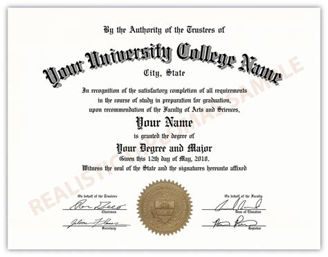 Fake College And University Diplomas Realistic Diplomas