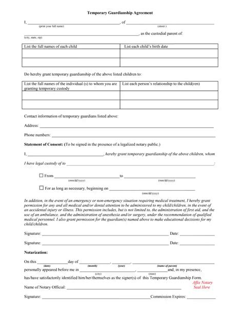 Temporary Custody Form ≡ Fill Out Printable Pdf Forms Online