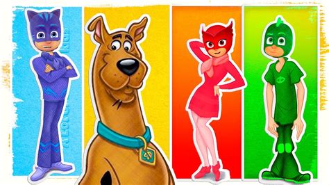 The adventures of the mystery solving dog and his nephew. PJ Masks Transforms into Scooby Doo Characters | Learn ...
