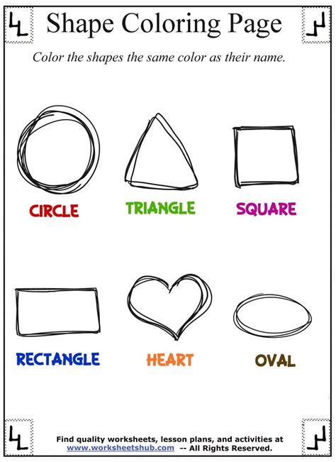 Coloring Shapes 1 Shape Coloring Pages Shape Worksheets For