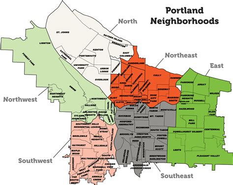 portland neighborhood map | Portland neighborhoods, Portland map, Portland oregon
