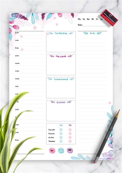 Printable Daily Hourly Planner Customize And Print