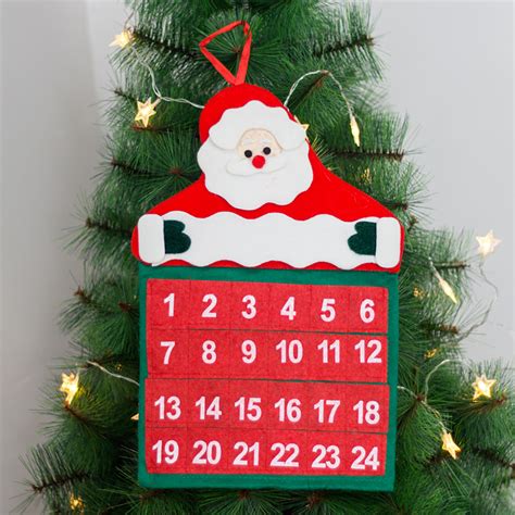 New Christmas 24 Days Hanging Advent Calendar Non Woven Christmas