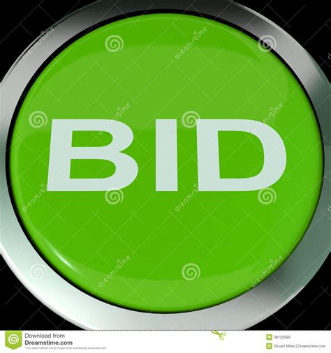 Every car being sold at a dealer's auction is new or close to new. Bid Button Shows Online Auction Or Bidding Stock ...