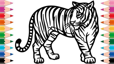 1) if you have javascript enabled you can click the print link in the top half of the page and it will automatically print the coloring page only and ignore the advertising and navigation at the top of the page. How to Draw Tiger Coloring Pages for Kids Drawing and ...