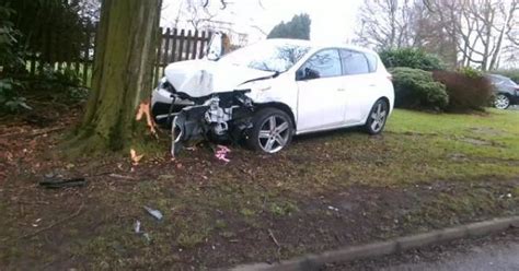 Car Hits Tree Following Two Vehicle Collision Near Holiday Inn Stoke