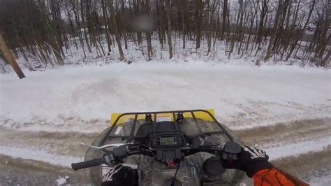 Yamaha Grizzly 450 Snow Plowing Youtube
