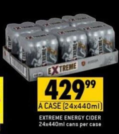 Extreme Energy Cider 24 X 440ml Cans Per Case Offer At Shoprite Liquor