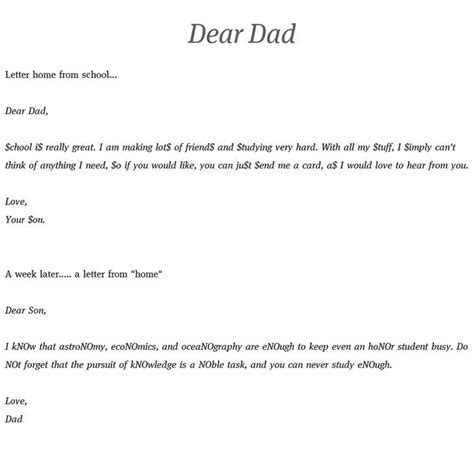 Cute Clever Letter To Dad Dear Dad Letter To Dad Dear Letter