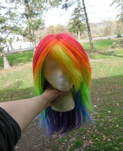 rainbow wig rainbow dash wig mlp cosplay rainbow stright etsy uk