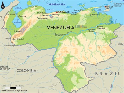 Road Map Of Venezuela And Venezuela Road Maps