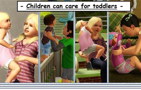 Mod The Sims Children Can Care For Their Lil Siblings The Sims 4 Pc