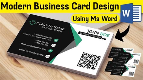 When you are ready to print your business cards, click file then print. Modern Business Card Design in Ms Word 2020 || Microsoft word Tutorial Visiting Card Design ...
