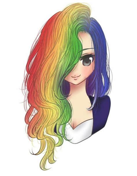 Cute Rainbow Anime Human Drawing Art Girl Rainbow Dash