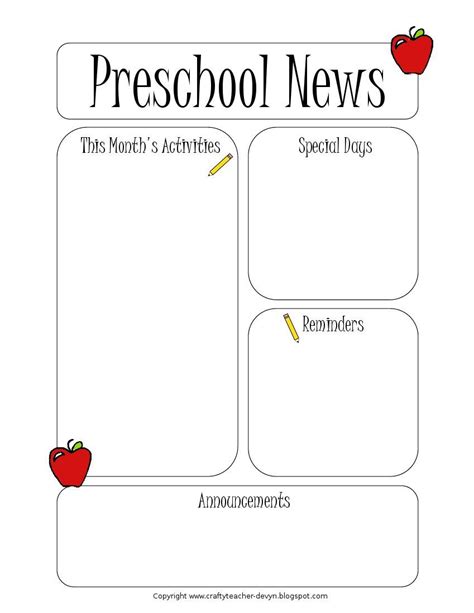 Free Editable Preschool Newsletter Templates For Word Printable Templates