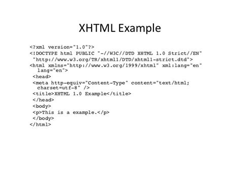 Introduction To Xml Xhtml And Css