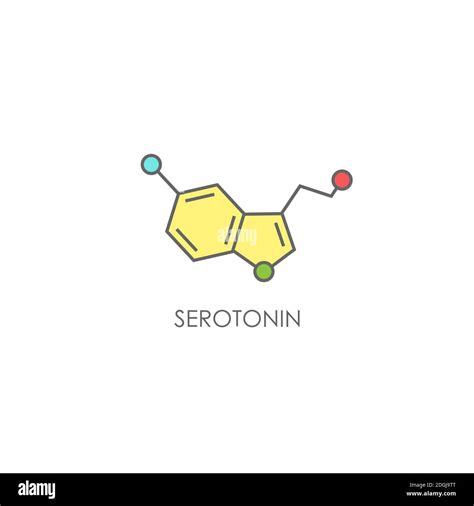 Estructura Molecular De La Serotonina Neurotransmisor Molécula La Fórmula Química Del Esqueleto